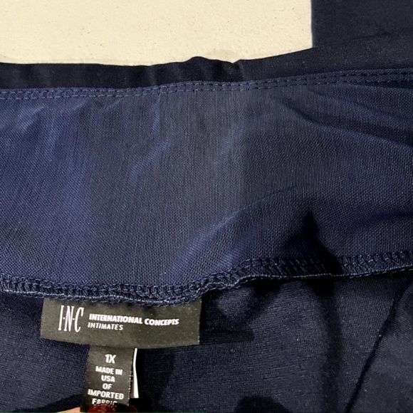 INC International Concepts Navy Shaping Knit Full-Length Leggings Plus Size 1X - Picture 2 of 5